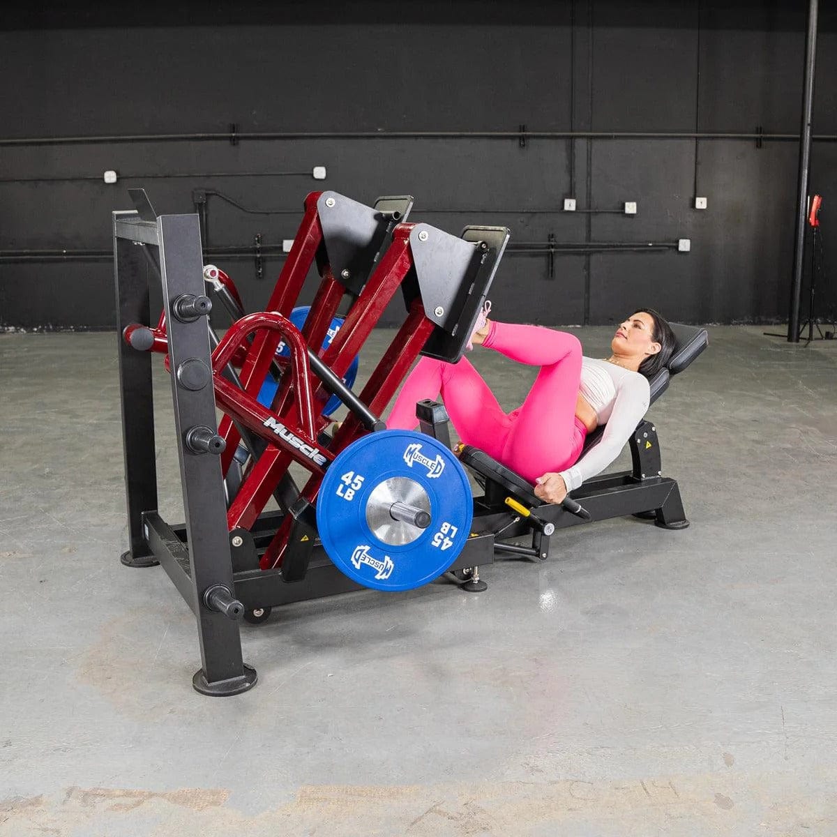 Muscle D Fitness Leg Curl Machine Power Leverage V2 Iso Lateral 45 Degree Leg Press