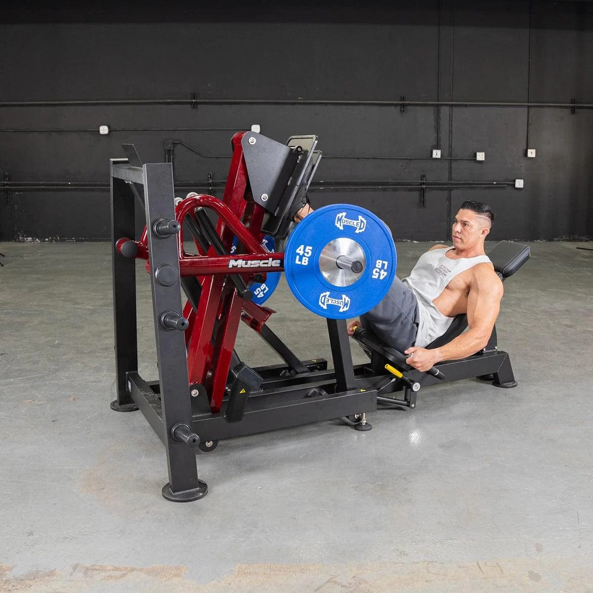 Muscle D Fitness Leg Curl Machine Power Leverage V2 Iso Lateral 45 Degree Leg Press