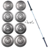 York Olympic Weight Plate 275 lb Set Rubber Bumper Plate Set with Olympic Bar