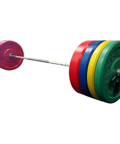 York Olympic Weight Plates Rubber Coated Bumper Plate Training Set (Color, Metric)