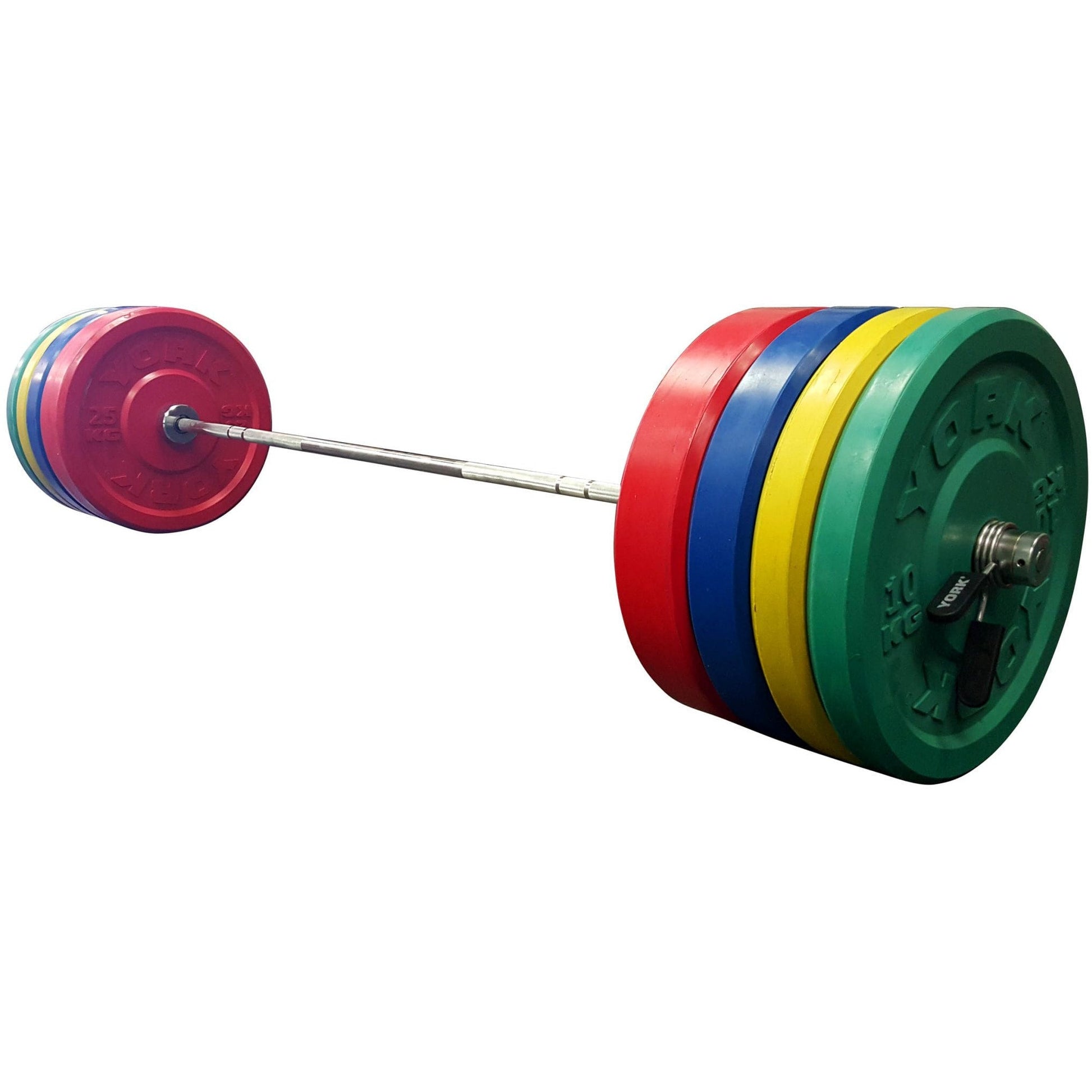 York Olympic Weight Plates Rubber Coated Bumper Plate Training Set (Color, Metric)