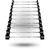 York Barbell Rubber Coated Fixed Pro Straight Barbell Set