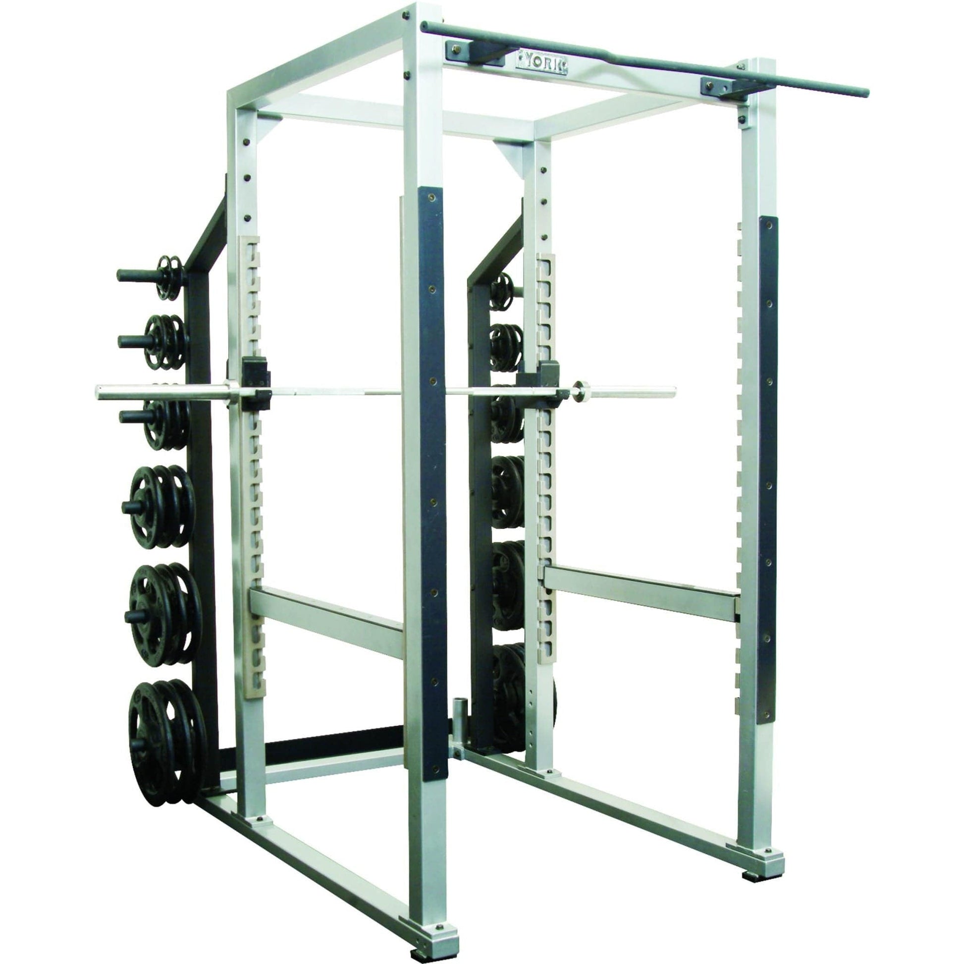 York Power Rack White STS Power Rack with Hook Plates