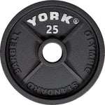 York Olympic Weight Plates 25 lb York 2" Cast Iron Olympic Weight Plate