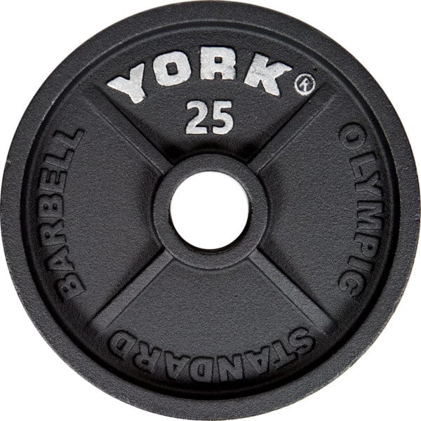York Olympic Weight Plates 25 lb York 2" Cast Iron Olympic Weight Plate