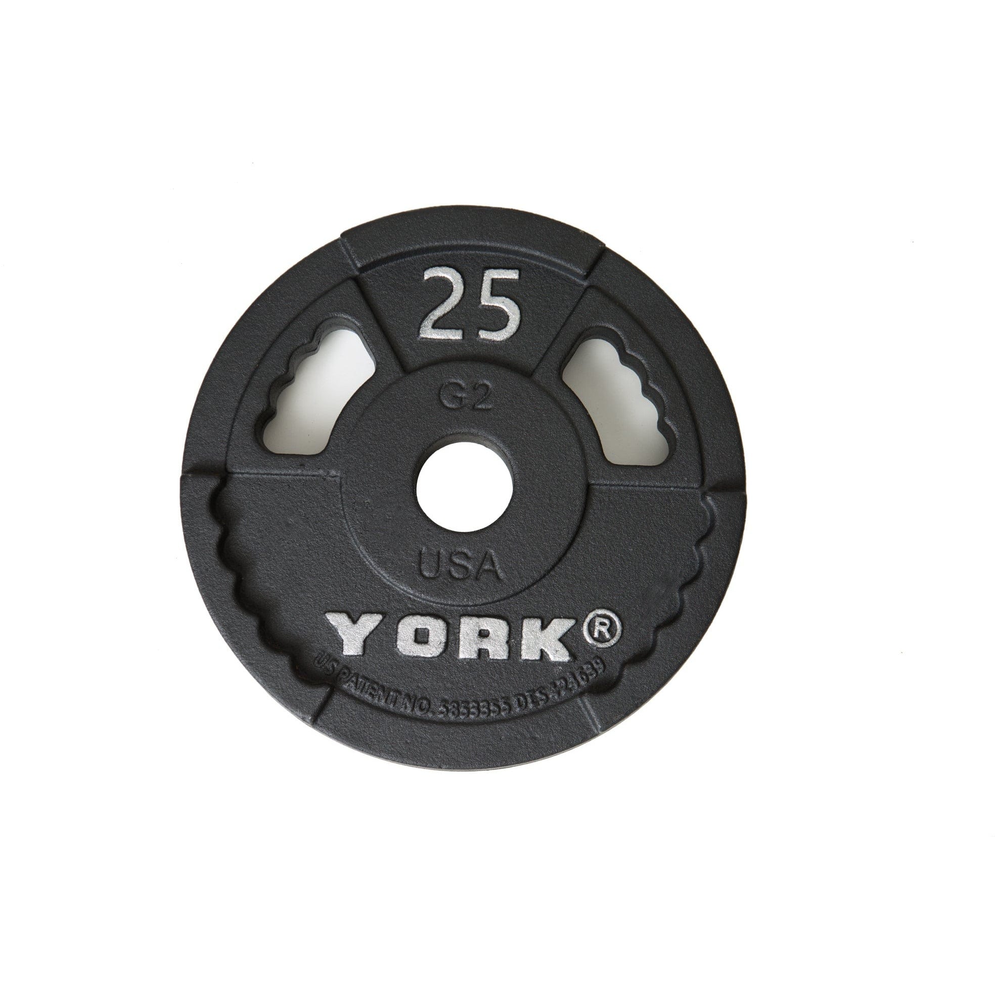York Olympic Weight Plates 25 lb York 2" G-2 Cast Iron Olympic Weight Plate