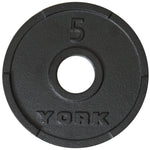 York Olympic Weight Plates 5 lb York 2" G-2 Cast Iron Olympic Weight Plate