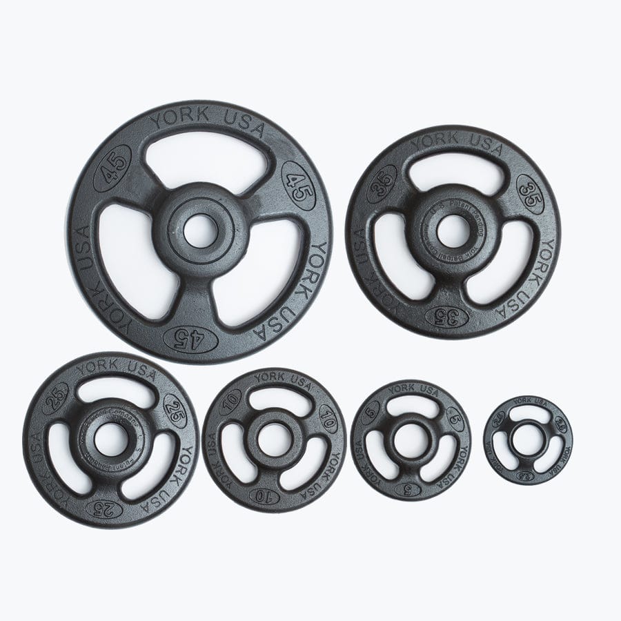 York ISO Grip Olympic Weight Plates 45 lb York 2" ISO-Grip Steel Olympic Plate