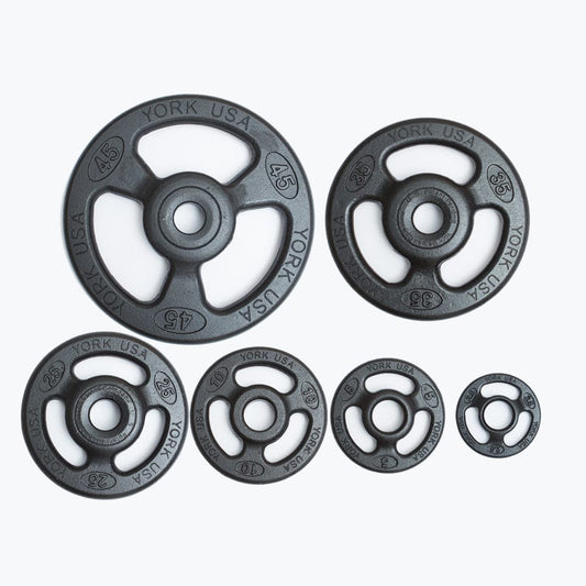 York ISO Grip Olympic Weight Plates 45 lb York 2" ISO-Grip Steel Olympic Plate