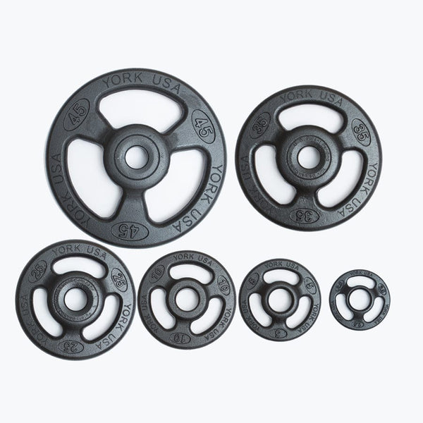 York ISO Grip Olympic Weight Plates 45 lb York 2 ISO-Grip Steel Olympic Plate