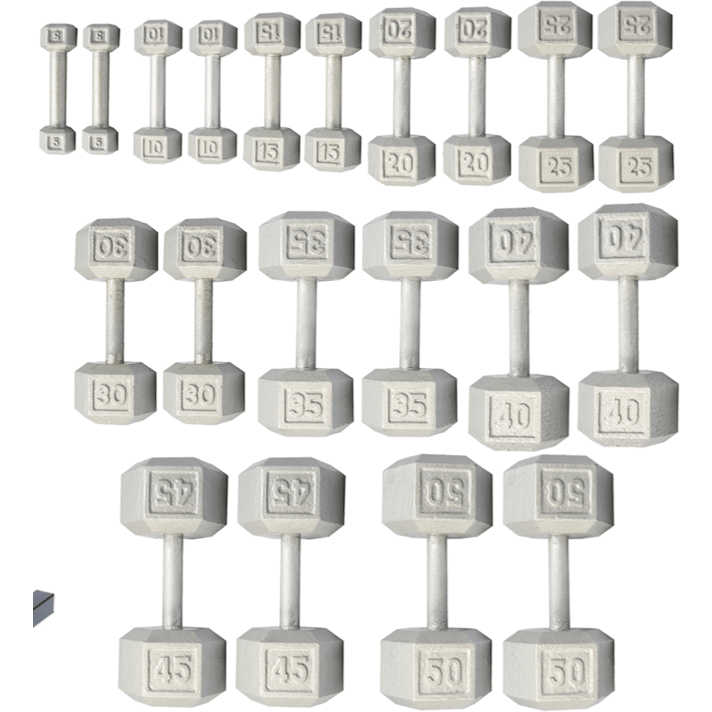York Dumbbells York 5 lb - 50 lb Cast Iron Hex Dumbbells