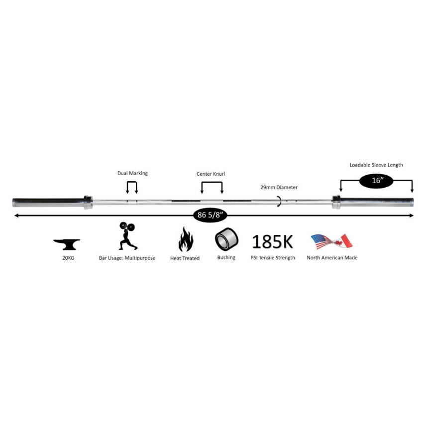 York Weight Bars York 7' USA Power Weight Bar