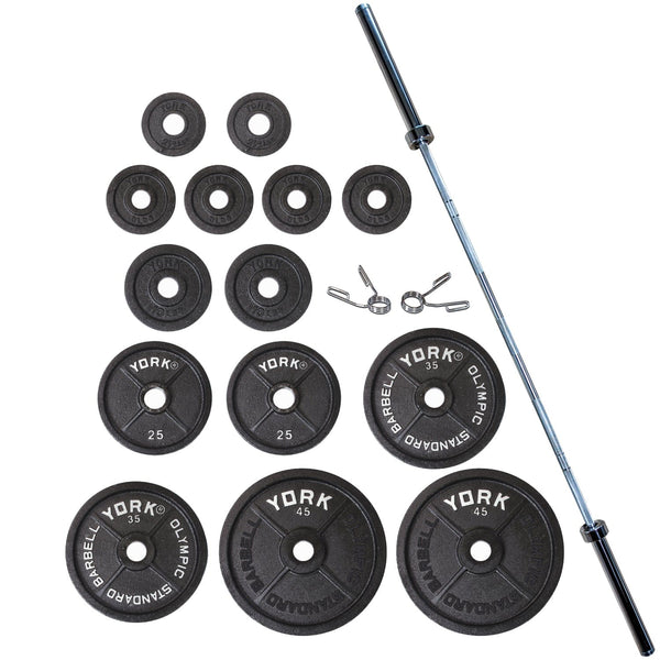 York Free Weights York Legacy Cast Iron Precision Milled Olympic Plate Set